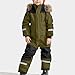Ayolanni boys snow suit size 10-12 Snow Suit for Kids Fashion Boys One Piece Snowsuit Girls Ski Outfit Waterproof Snowboard Suit Teen Winter Clothes Army Green 6 Years