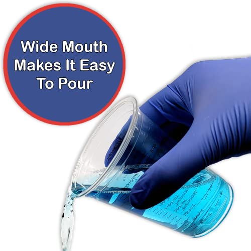 20 8oz Disposable Graduated Clear Plastic Cups for Mixing Paint, Stain, Epoxy, Resin