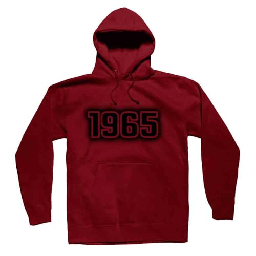 Hoodie 1965 pour un style urbain : sweat bordeaux idéal en terrasse