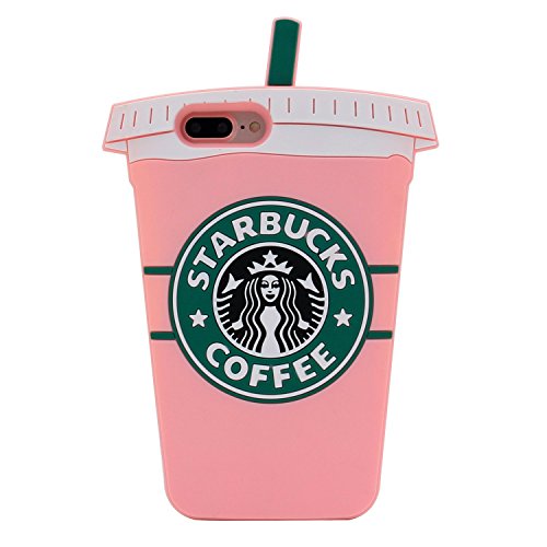 Soft Silicone Pink Coffee Case for Samsung Galaxy S7 Edge Rubber Rubberized 3D Cartoon Ultra Thick Drop Resistant Shockproof Protective Gift Teens Girls Special Fun Cute Lovely Hot New