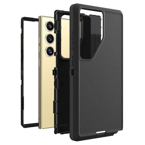 Image of Case for Galaxy S24 Ultra, Heavy-Duty Tough Rugged Shockproof Drop Protective Cover Cases for Samsung Galaxy S24 Ultra, Black