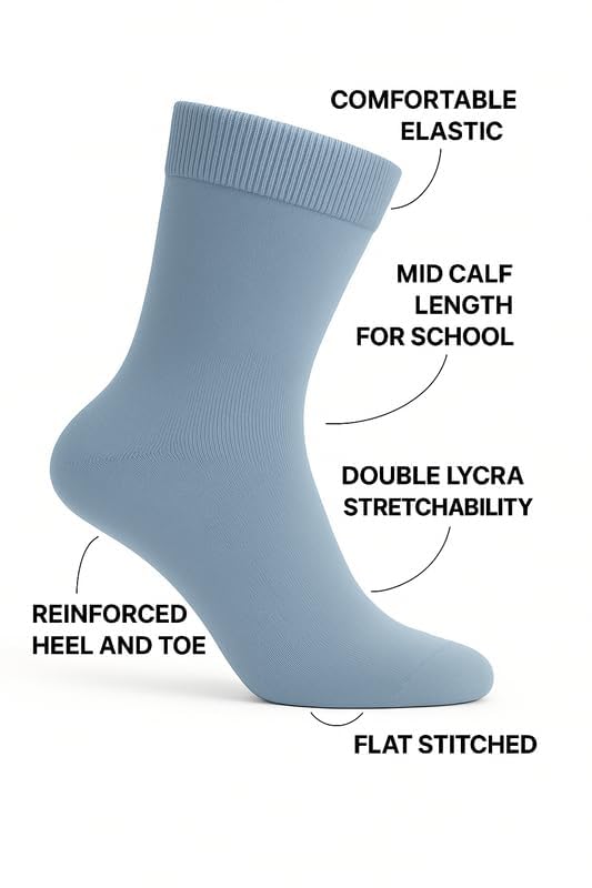 Image of Wens Plain Dark Socks for Girls, Boys, Kids & Men of All Ages (Pack of 3) | Heavy Elastic, Streachable & Comfortable Fit