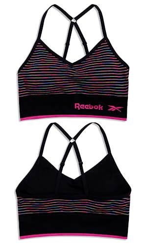 Reebok Women's Everyday Bra - 2 Pack Lightweight Stretch Performance Longline Cami Bralette - Seamless Bras for Women (S-XL)2