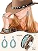Suhine 9 Pack Western Outfits for Women Cowgirl Fringe Vest Boho Cowboy Hat Turquoise Jewelry Kit for Halloween Costume(Large,Khaki)