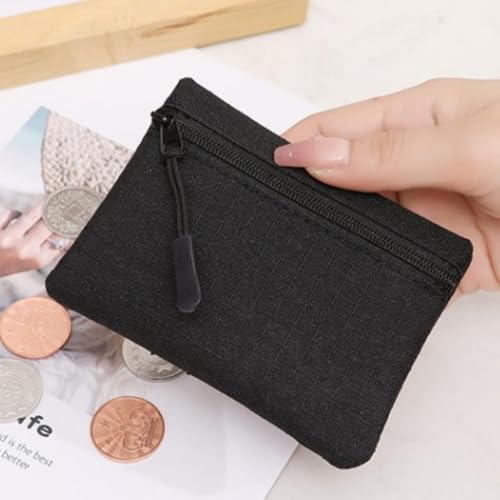 Coin Zipper Wallet Purse for Women Men Multi Color Portable Mini Change Pocket Small Change Pouch for Credit Card ID Key-Black3
