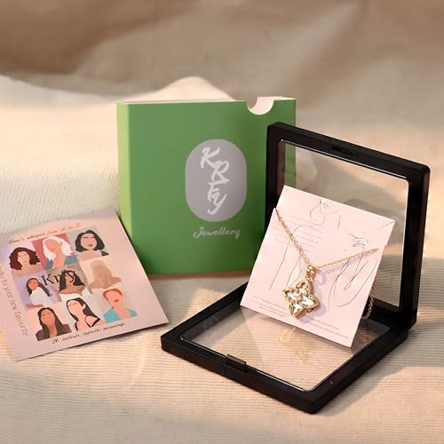 Krfy 18K Gold Filled Necklace Mother of Shell Clover Pendant Necklace Four Leaf Dainty Gold Necklace for Women Non Tarnish Trendy Chain Adjustable2