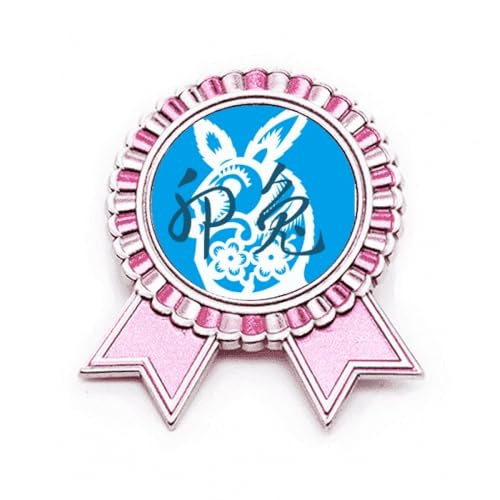 Broche New Year of Lapbits en métal rose à offrir comme cadeau symbolique taille M
