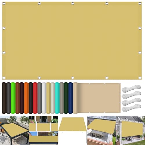 Filet d'ombrage de jardin avec œillets imperméable résistant crème - 2