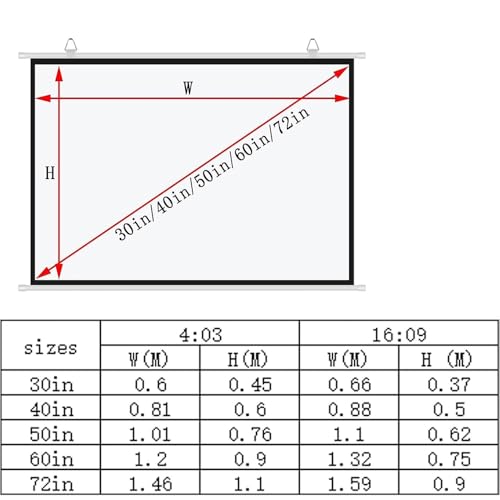 Pantalla de proyector manual 72 pulgadas 16:9 miniatura 7