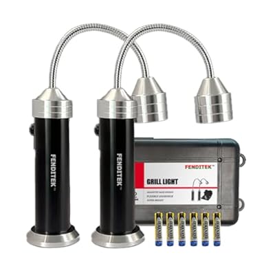 BBQ Grill Light for Outdoor, Barbecue Magnetic Base LED Lights with Flexible Neck,Waterproof Heat Resistant Grill Lamp for Smoker Accessories, Gifts for Men Dad Husband? Batteries Included - 2 Pack