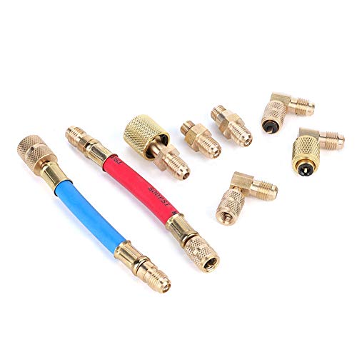 Kit d'adaptateur de connecteur de réfrigération Suuonee, 8 pièces/ensemble de tuyaux de l'adaptateur de connecteur de réfrigération R-12A/C pour la climatisation R134A R12