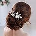 Produktbild Simsly Hochzeitshaarschmuck, Haarnadeln, Blumenform, Haarclips, Brautschmuck, Silber, Haarteil für Damen und Mädchen (2 Stück) FS-235