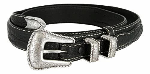 Western Genuine Leather Ranger Belt 1-3/8"(35mm) Taper to 3/4"(19mm) Wide-Multiple Choices3
