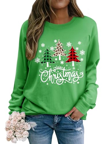 Yihelian Weihnachts Sweatshirt Damen Weihnachtspullover Merry...
