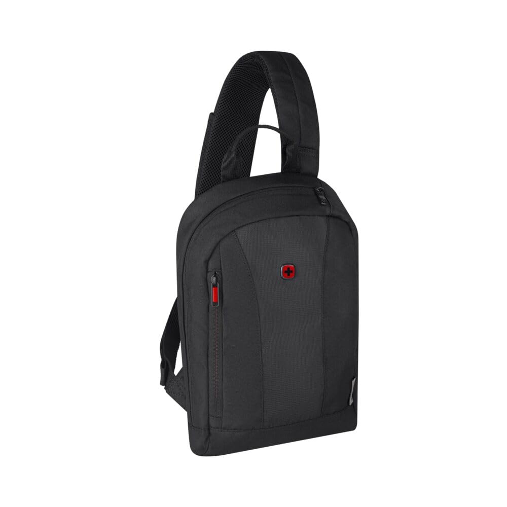 WENGER Monosling Schultertasche mit Tabletfach, 10 Zoll, Verstellbarer Riemen, 6 l, Leicht, Schwarz, 611876