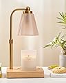 HONGZZI Candle Warmer Lamp - Electric Candle Warmer with Timer, Adjustable Height & Brightness, 2 Replacement Bulbs, 1-Year Warranty - Perfect for Jar Candles, Kitchen, Living Room, Bedroom (Gold)
