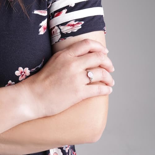 Precious Pieces Sterling Silver Mystical Rainbow Moonstone Ring for Girls, Kids and Women3