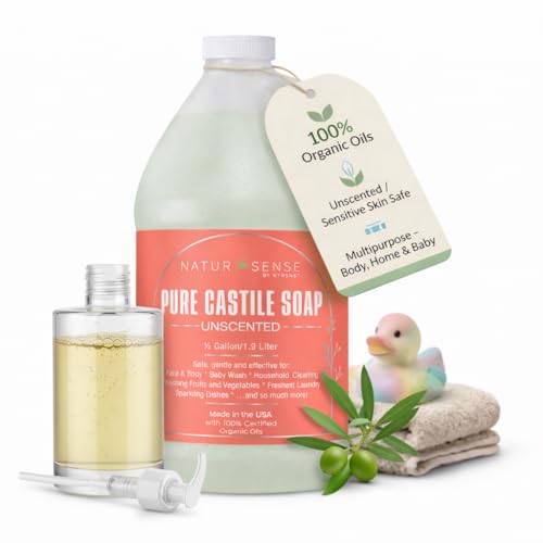 Organic Castile Soap Liquid Unscented 64 oz - NaturSense