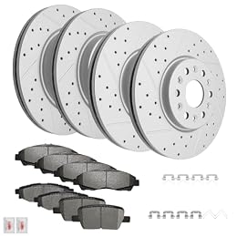 ACB ZONE Disc Brake Kits with Pads and Rotors Front & Rear Drilled Slotted Vented Rotor for Gmc Acadia 2017-2020, for Buick Enclave 2018-2019 Fwd/Enclave 2020