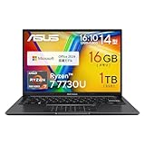 【Amazon.co.jp限定】 ASUS ノートパソコン Vivobook 14 M1405YA 14インチ AMD Ryzen 7 7730U メモリ16GB SSD 1TB MS Office 2024搭載 Windows 11 バッテリー駆動 13.5時間 重量1.6kg Wi-Fi 6E PC Game Pass 3ヶ月利用権付き インディーブラック M1405YA-R7161BLWS
