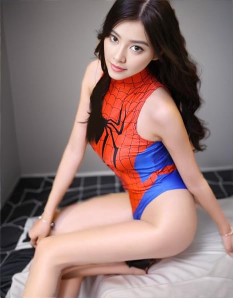 KOLFG Women's One-Piece High Waist Lingerie Superhero Anime Cosplay Costume Bodysuit Sexy Party Leotard