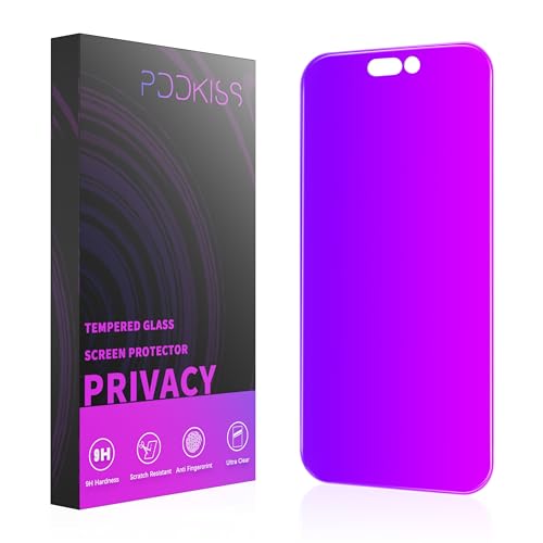 Image of PDDKISS Compatible for iPhone 14 Pro Max Privacy Screen Protector Tempered Glass 6.7 inch Display, Gradient Colorful Anti Spy Light HD Easy Installation
