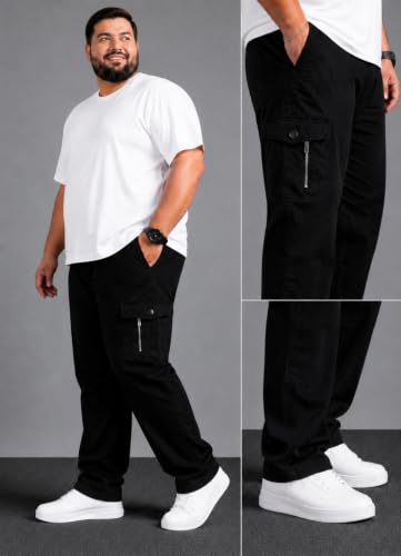 Image of INKKR Men Plus Size Cargo Pants || Plus Cargo Pants Cotton || 2XL-6XL