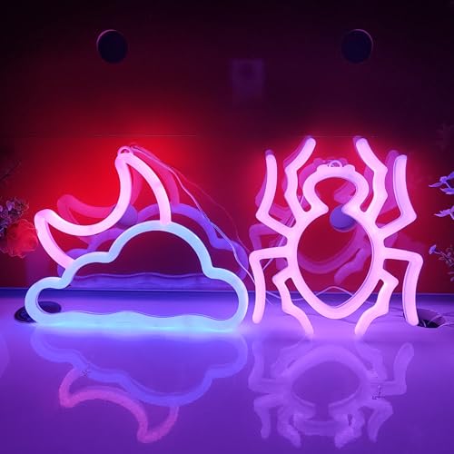 Image of JYWJ Spider LED Neon Signs Desktop Wall Decoration Light