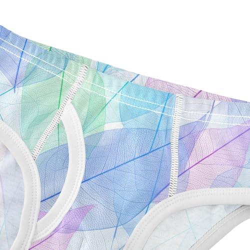 ODAWA Leaves Pastel Blue Boys Cotton Underwear, Tag-Free Comfort Toddler Underwear Boys 2T4