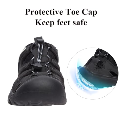 CAMEL CROWN Women's Hiking Sandals Waterproof Closed Toe Comfort Adjustable Athletic Outdoor Sandals for Summer Beach Hiker Walking Fishing4