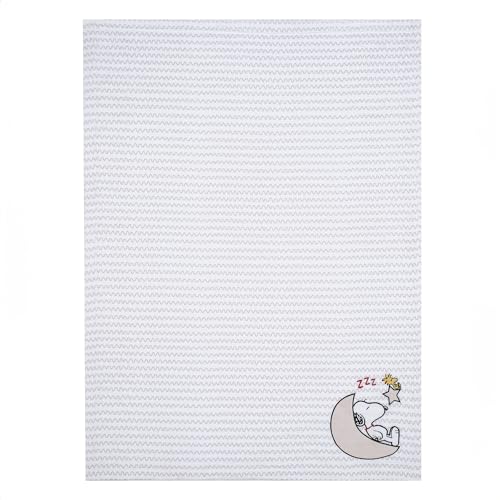 Image of Snoopy Love Soft White /Taupe Fleece Baby Blanket w / Applique