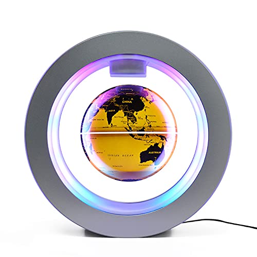TeaMaX Magnetic Levitation Floating Globe with LED Lights,World Map Globe with Round Shape Base,Good Decoration Gifts for Students,Business Men, Fathers and Teachers Birthday Gift Present (Golden) TeaMaX Magnetic Levitation Floating Globe with LED Lights,World Map Globe with Round Shape Base,Good Decoration Gifts for Students,Business Men, Fathers and Teachers Birthday Gift Present (Golden)