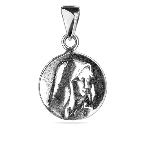 SALE! Mutter Gottes Sterling Silber 925 Anhänger Jungfrau Maria Jesus...