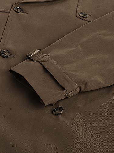 image for LONDON FOG Men's Plymouth Double Breasted Belted Micro Twill Light Lin