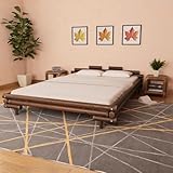 vidaXL Bambusbett 160x200cm Dunkelbraun Bett Futonbett Doppelbett Holzbett