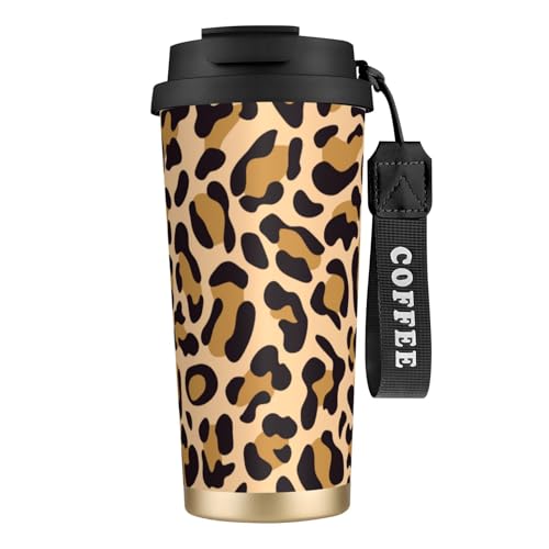 タンブラー 豹柄 ヒョウ柄 紋 マグボトル コーヒーカップ 水筒 保温 保冷 ウォーターボトル 蓋付き ストロー付き 直飲み おしゃれ プレゼント