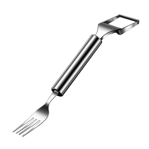 2-in-1 - Set di 2 utensili per tagliare anguria e forchetta in acciaio inox, gadget da cucina per frutta estiva