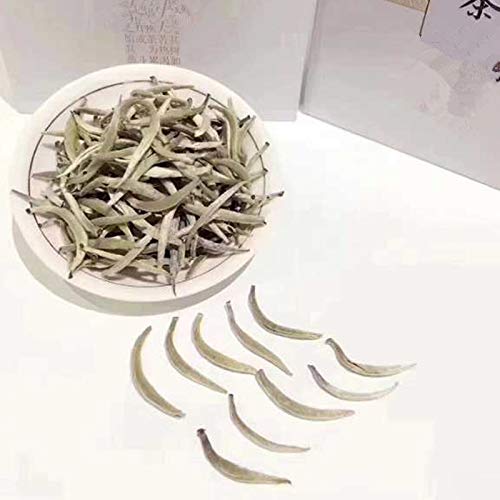 100g (0.22LB) Aguja de Plata, Té Blanco Baihaoyinzhen Punta Blanca, Pekoe Árbol Viejo, Comida Orgánica Natural, Té Crudo Chin