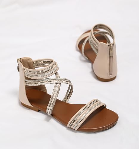 Image of Sandals Women Dressy Summer Flat Strappy Cute Casual Beach shoes