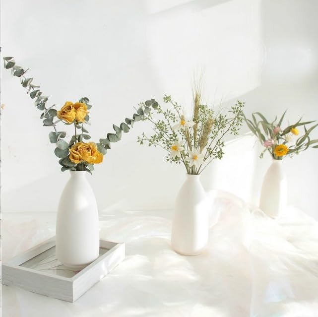 Bouquet Naturel De Fleurs Séchées À L'Air De Marguerites De Blé Et De Lavande avec Vase