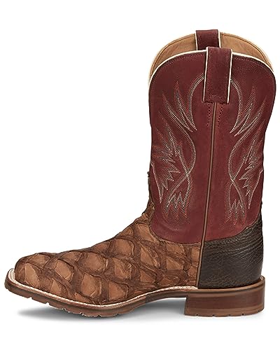 Tony Lama Men's Prescott Exotic Pirarucu Western Boot Broad Square Toe - Ep60973