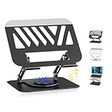 JIAMUOLI Soporte para Laptop Acero Carbono, Base para Laptop Portátil Plegable Antideslizante y Estable, Soporte para...