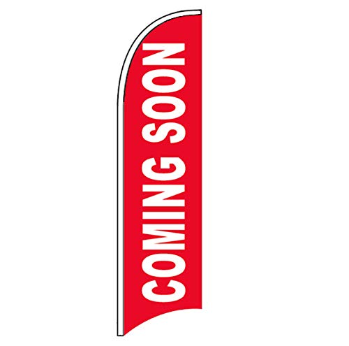 Coming Soon - Windless Swooper Flag Feather Banner Sign 2.5x11.5 ft Tall (Flag Only) rb