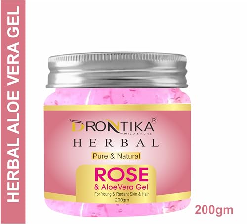 Image of Herbal Rose Multipurpose Gel for Skin & Hair | Made with Hyaluronic Acid, Hibiscus, Aloe Vera and Rose | Provides Hydration & Calms Skin | Vegan & Cruelty Free, 200 gm (Pack