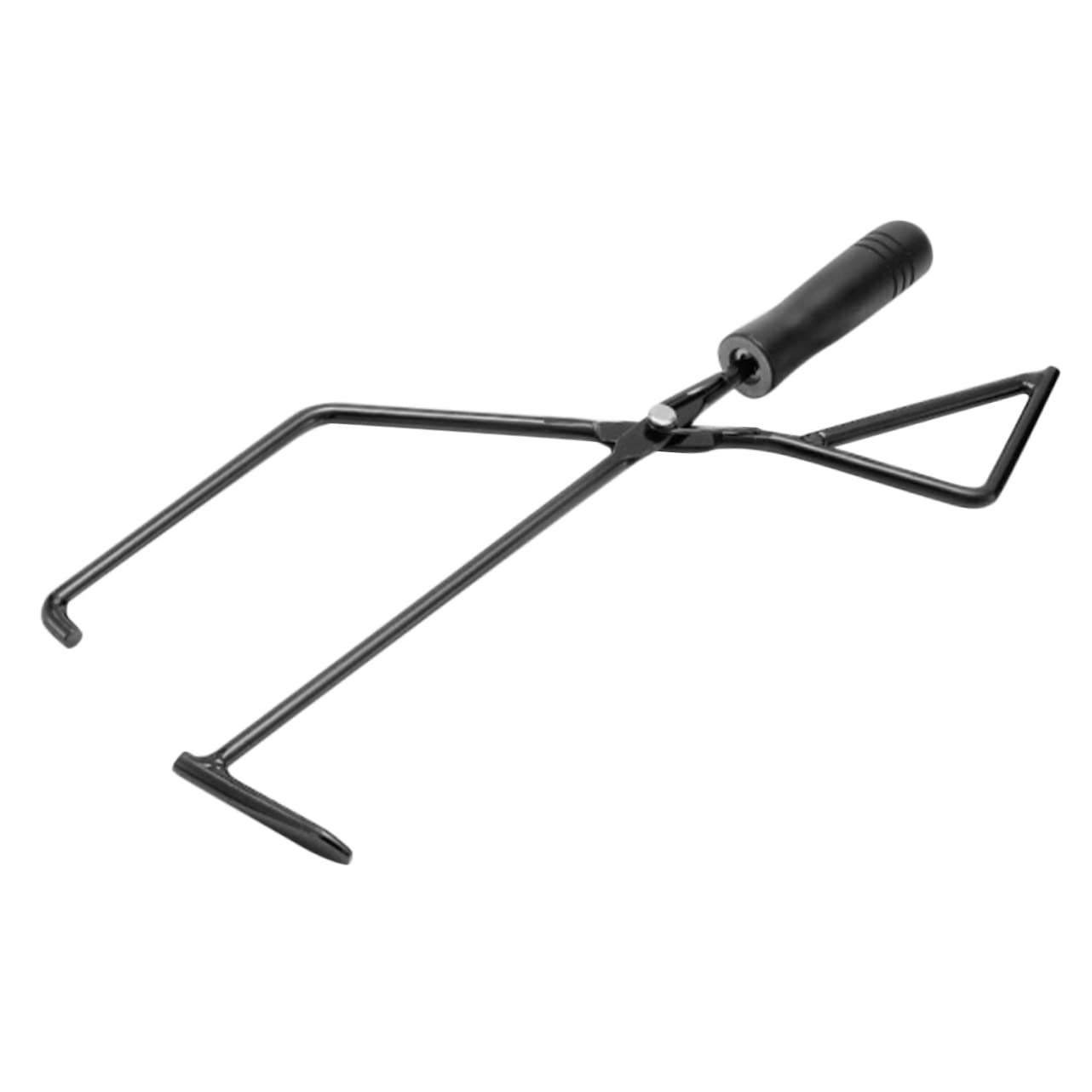 Pinza per Carbone da Barbecue e Campeggio in Ferro Nero con Manico