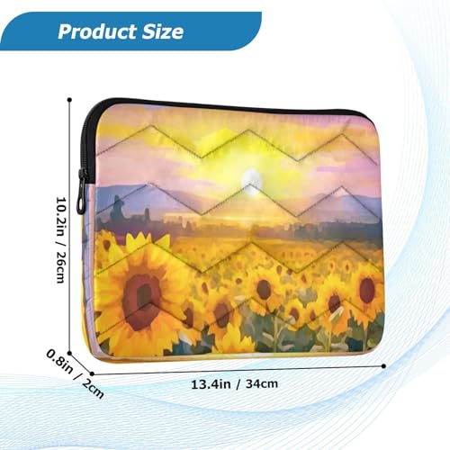 Funda para portátil de 13-14 pulgadas impermeable con diseño de girasoles miniatura 3
