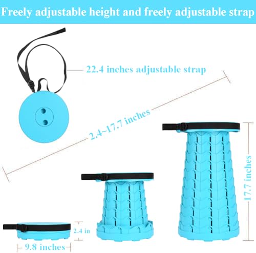 Image of Fishboy Upgraded Collapsible Stool, 400lbs Max Weight, Lightweight But Sturdy, Portable Retractable Folding Telescoping Foldable Camping Stool for Adults Outdoor Fishing Hiking BBQ