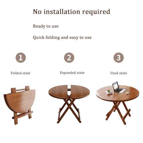 Table de cuisine ronde en bois pour repas conviviaux en petit comité - 4