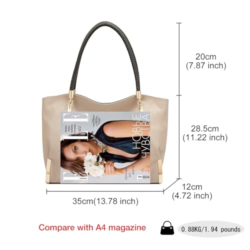 Image of FOXLOVER Large Capacity Tote Handbags for Women, Women's Top-handle Bags Fashion Shoulder Bags Purses Minimalist design