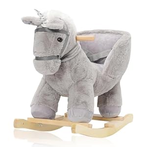 Arkyomi Schaukelpferd ab 6 Monate Schaukeltier Schaukel das Pferd Baby mit Sicherheitsgurte Rocking Horse Geschenk Mädchen Jungs
